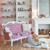 A small dog is standing on a pet ramp next to a pink sofa in a living room. Náhľad obrázku produktu
