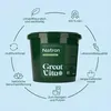 A dark green bucket of Natron powder is shown, surrounded by icons and text highlighting its features and benefits. Produktbild-Vorschau