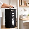 WELLHAUS : Panier à linge, sac à linge de 80 litres, noir, Voir les images du produit 5