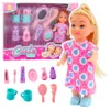 Mini Puppenset Pflegezubehör Rosa Kleid Produktbild-Vorschau 1