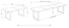 Diagrams showing the dimensions of an extendable dining table in two configurations, with measurement labels. Produktbild-Vorschau