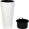 Longs pots de fleurs ronds beiges - 80 cm de haut - Voir les images du produit 2