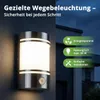 Grafner Design Edelstahl Wandlampe mit Bewegungsmelder und Produktbild-Vorschau 2
