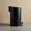 Odpadkový koš do koupelny s bambusem ZETRU, 3 l, černý Náhled obrázku produktu 12