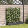 vidaXL Vasi da giardino, set da 3 pezzi, nero, 120 x 40 x Anteprima dell’immagine prodotto 2