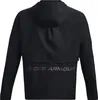 The back of a black Under Armour hooded jacket. Voir les images du produit