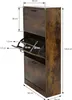 A brown shoe cabinet with dimensions indicated by measurement lines and text. Náhľad obrázku produktu
