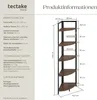 A diagram showing the dimensions and technical specifications of a corner shelf unit. Náhled obrázku produktu