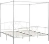 vidaXL Himmelbett-Gestell Weiß Metall 180 x 200 cm Produktbild-Vorschau 1