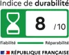 An energy efficiency label for a product, showing a durability index. Náhled obrázku produktu