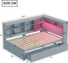 A diagram of a bed with dimensions and features highlighted. Produktbild-Vorschau
