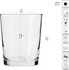 A clear, front-facing diagram of a KROSNO Pure Wasserglas with dimensions and feature icons. Produktbild-Vorschau