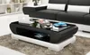 Designer Couchtisch Polster Tisch Leder Glas Moderner Voir les images du produit 1