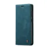 A teal flip cover case for a smartphone, shown from the side and slightly angled. Produktbild-Vorschau