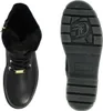 A top-down view of a black boot and a view of the sole of a black boot. Produktbild-Vorschau