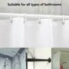 Collage of images showing different types of shower curtain rods and shower curtains. Náhled obrázku produktu