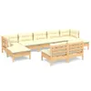 vidaXL 9-tlg. Garten-Lounge-Set mit Creme Kissen Produktbild-Vorschau 1
