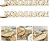 Oblique Unique Schriftzug Kommunion aus Holz 2er Set als Produktbild-Vorschau 1