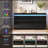 Merax dressoir met LED-verlichting, commode met 2 lades en Productafbeelding-voorbeeld 5