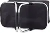 A black shopping or picnic basket with a silver frame and handles. Náhled obrázku produktu