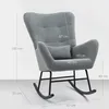 Fotel bujany HOMCOM, fotel bujany z materiałem imitującym Podgląd zdjęcia produktu 6