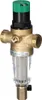 A water filter with a brass body, a green and black top, and a clear filter housing. Náhľad obrázku produktu