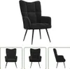 The Living Store Křeslo Relax black velvet Náhled obrázku produktu 1