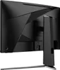 The back view of a black computer monitor on a white background. Produktbild-Vorschau