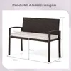 COSTWAY Banc de jardin en poly rotin avec coussins Voir les images du produit 3