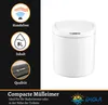 A white sensor trash can is shown next to a black panel with feature descriptions and icons. Anteprima dell’immagine prodotto