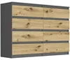 Komoda 140 cm 8 zásuvek skříňka FRAMIRE R-140-S8 antracit Náhled obrázku produktu 1
