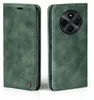 A green flip cover phone case is shown from two angles. Produktbild-Vorschau