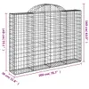 vidaXL Gabione mit Hochbogen 200x30x140/160 cm Verzinktes Produktbild-Vorschau 6