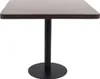 A square bistrot table with a dark brown top and a black pedestal base is shown against a white background. Náhled obrázku produktu
