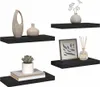 vidaXL Schweberegale 4 Stk. Schwarz 50x23x3,8 cm MDF Produktbild-Vorschau 5