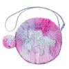 Einhorn lila und rosa Plüsch-Umhängetasche für Mädchen Produktbild-Vorschau 2