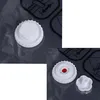 Close-up view of two vacuum seal bag valve caps, one with a hand pump attachment. Anteprima dell’immagine prodotto