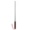 A silver telescopic flagpole with a black and red handle and a red lanyard, isolated on a white background. Podgląd zdjęcia produktu