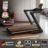 A modern treadmill is shown in a well-lit room with a sofa in the background. Produktbild-Vorschau