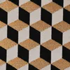 SCHÖNER LEBEN. Tischdecke Jacquard 3D Würfel schwarz gold Produktbild-Vorschau 3