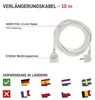 Verlängerungskabel 10 m / 1 Steckdose / weiß / PVC / 1,5 mm2 Anteprima dell’immagine prodotto