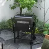 Outsunny BBQ Grillwagen mit Deckel und Ablagen Metall Produktbild-Vorschau 2
