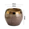 Keramik Rund Glasiert Blumentopf Lila & Gold H 12cm D 11cm Produktbild-Vorschau 2