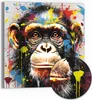 DEQOART Hybrid Leinwand Bild 50x50 cm 'Affenblick im Produktbild-Vorschau 1