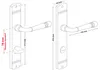 Diagrams of two door handles with dimensions. Produktbild-Vorschau