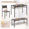 COSTWAY 4-tlg. Esstisch-Set, Küchentisch mit 2 Stühlen, 1 Produktbild-Vorschau 3