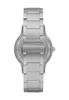 A close-up, top-down view of a silver watch band and casing against a white background. Náhled obrázku produktu