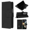 Galaxy Z Fold3 Hülle, Schlank Prägung Flip Leder Produktbild-Vorschau 2