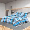 vidaXL Bettwäsche-Set Blau und Grau 240x220 cm Baumwolle Produktbild-Vorschau 2