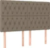 vidaXL Kopfteil Taupe 144x7x118/128 cm Stoff Produktbild-Vorschau 1